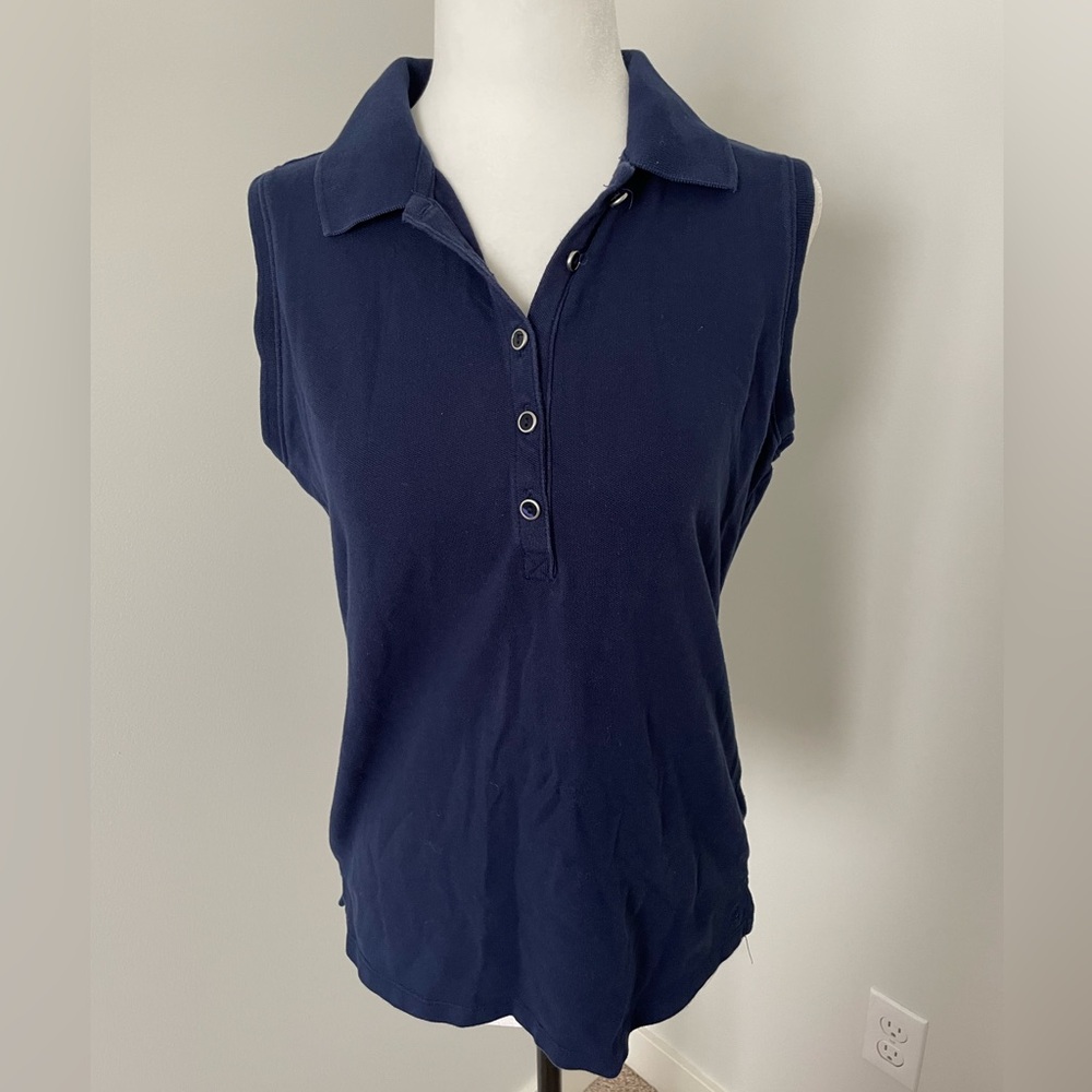 Izod Navy Women’s Sleeveless Collared Polo Golf Tank Top - Size Medium